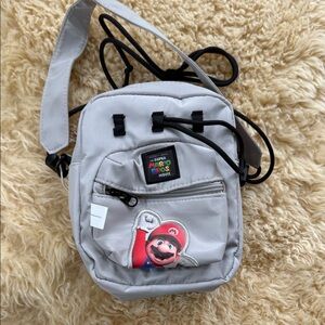 NWT | Nintendo Super Mario Light Gray Messenger Bag